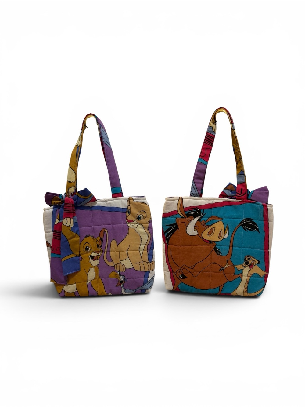 Handmade The Lion King Quilted Tote Bag - Purple & Teal